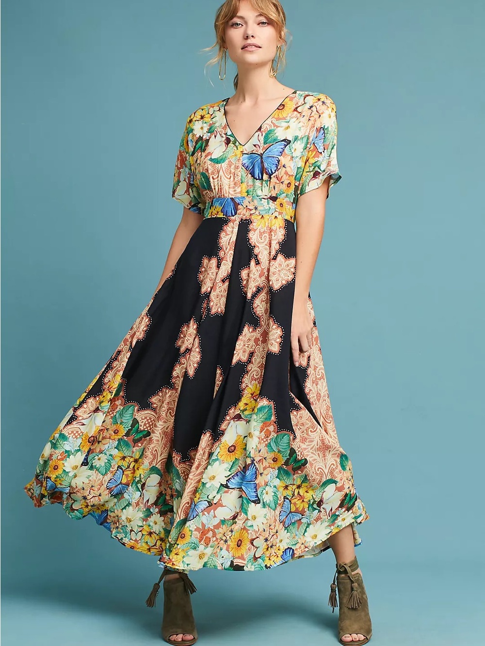 Farm Rio Butterfly Maxi Dress Size S